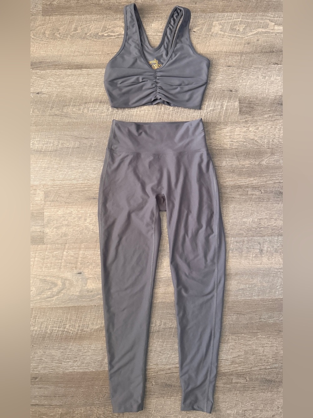 Camila Coelho Set - Sports Bra and Workout Pants in Gray